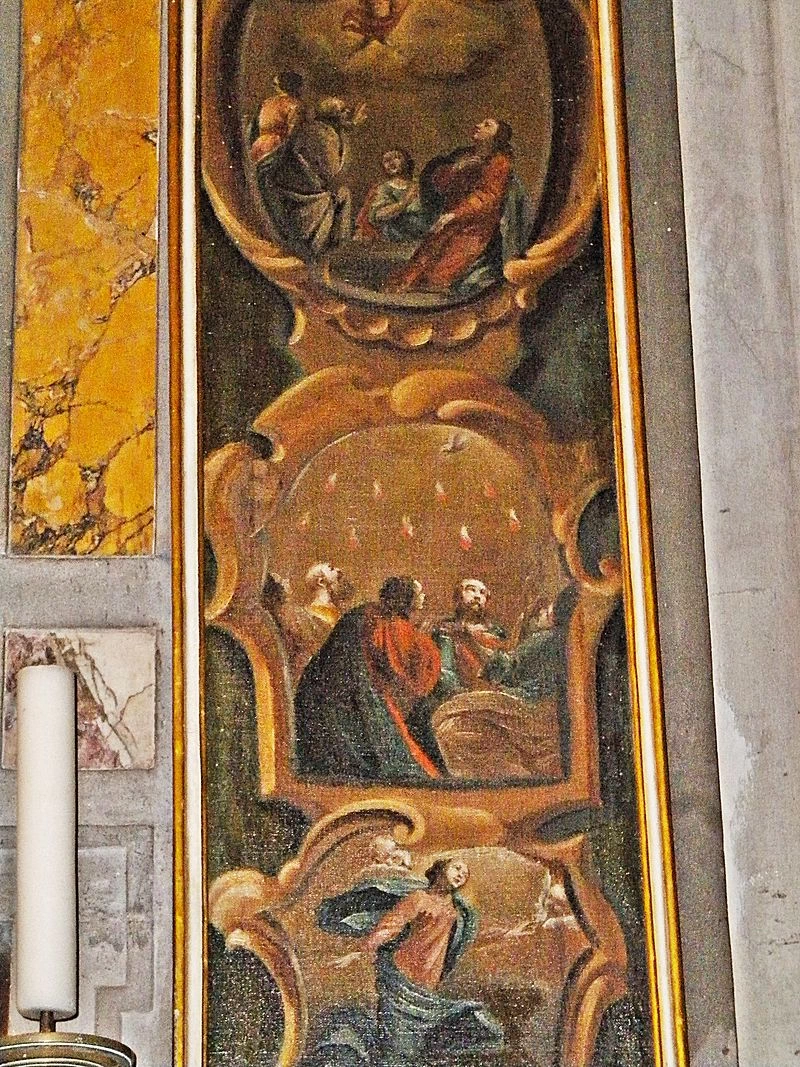 Madonna del rosario coi ss. Domenico, Caterina da Siena, Maddalena e Giuseppe - Monastero di San Nicolò, Prato, dettaglio